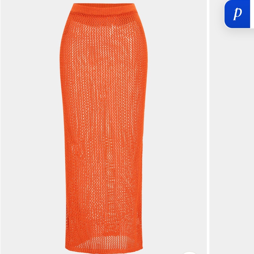 BRAND NEW Orange Knit Maxi Skirt